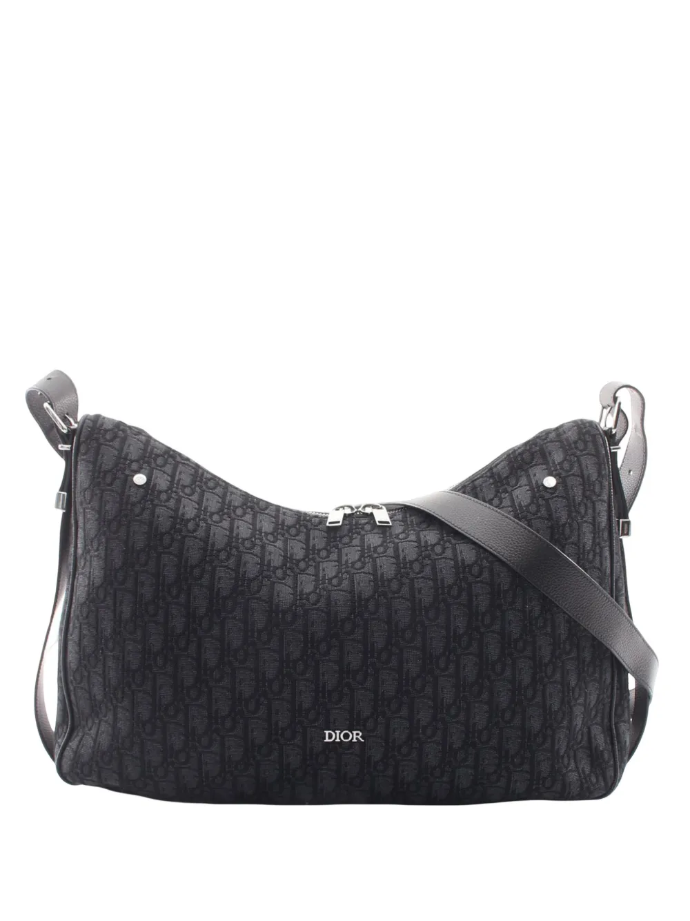 Christian Dior Pre-Owned 2025 große Oblique Canvas-Umhängetasche mit Reißverschluss - Schwarz