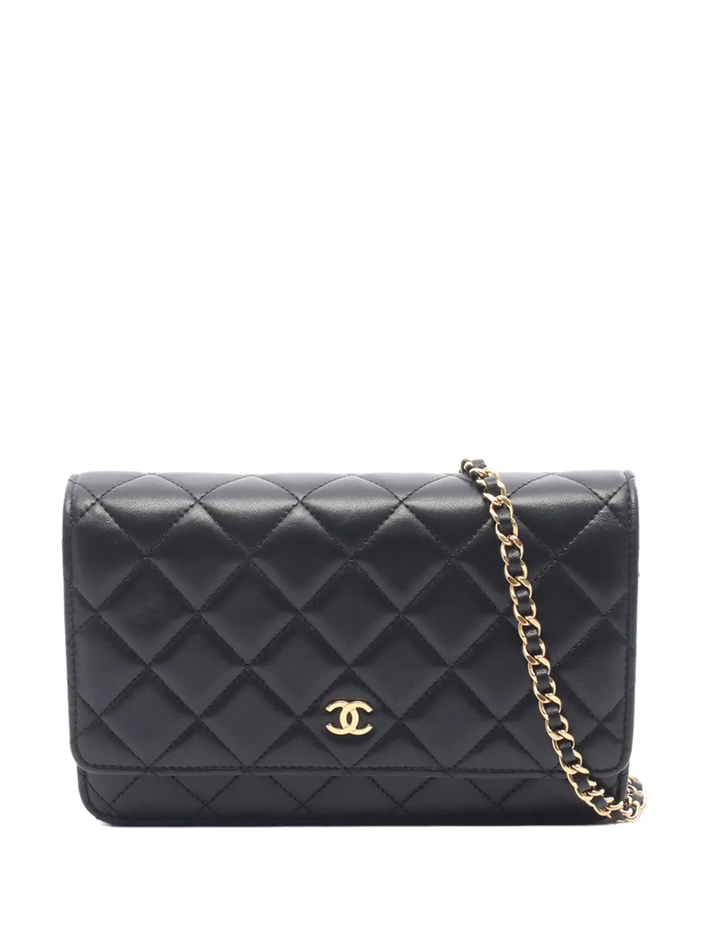 CHANEL Pre-Owned 2021-2026 CC Quilted Lambskin Wallet On Chain crossbody bag - Black