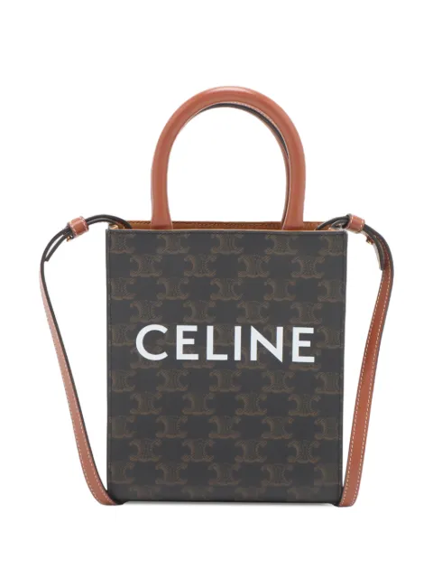 Celine Pre-Owned 2000-2026 Mini Triomphe Coated Canvas Vertical Cabas satchel