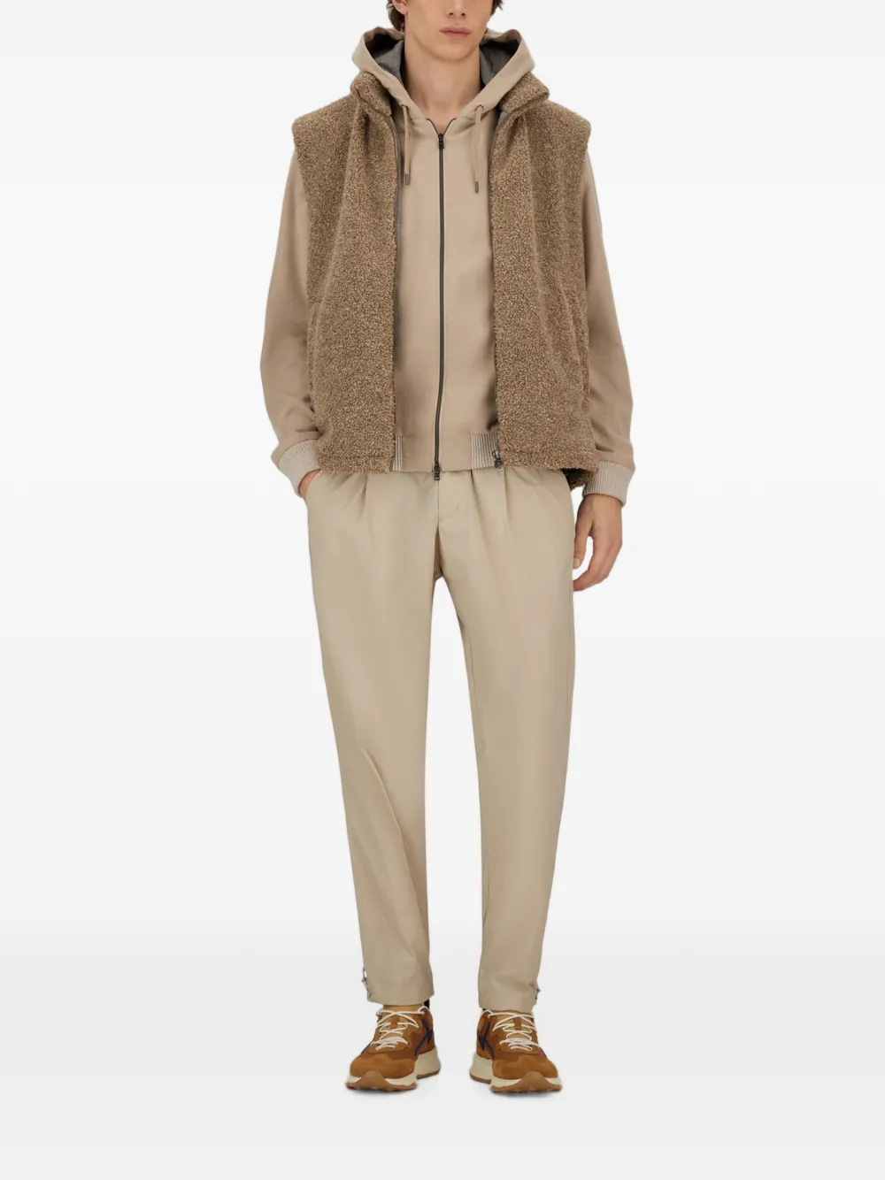 Herno Resort hoodie met trekkoord Beige