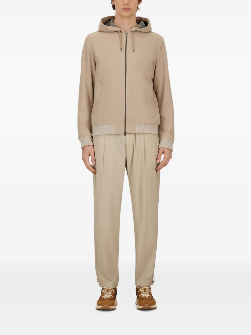 Herno Resort hoodie met trekkoord Beige