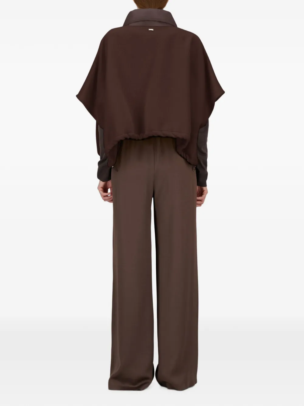 Herno Resort poncho met kimono mouwen Bruin