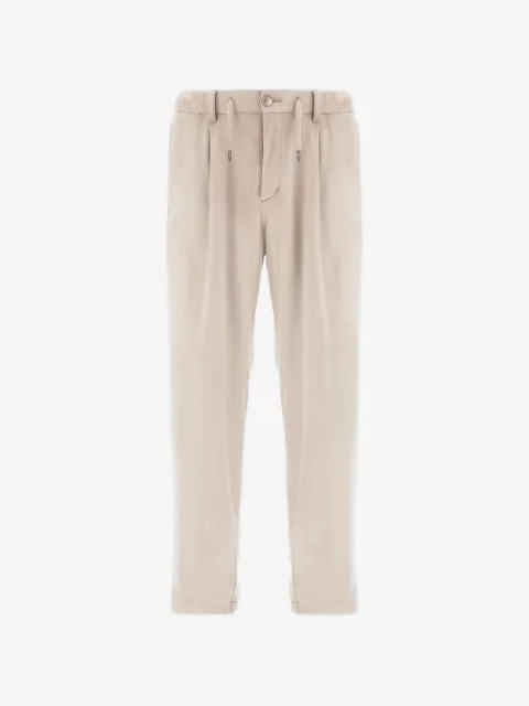 Herno suede-effect drawstring trousers