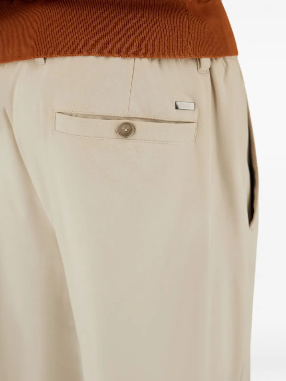 Herno Broek met suède-effect en trekkoord Wit