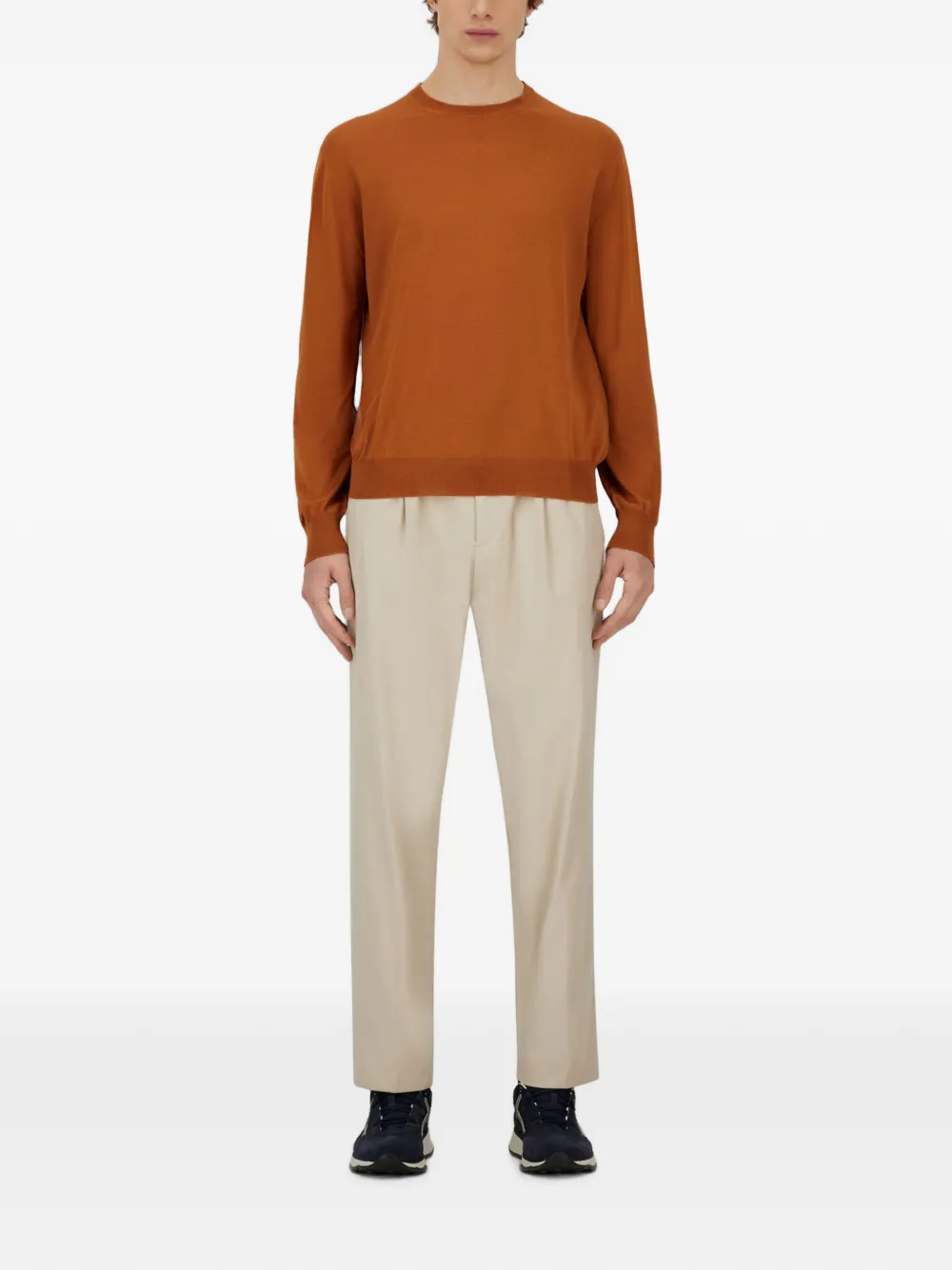 Herno Broek met suède-effect en trekkoord Wit