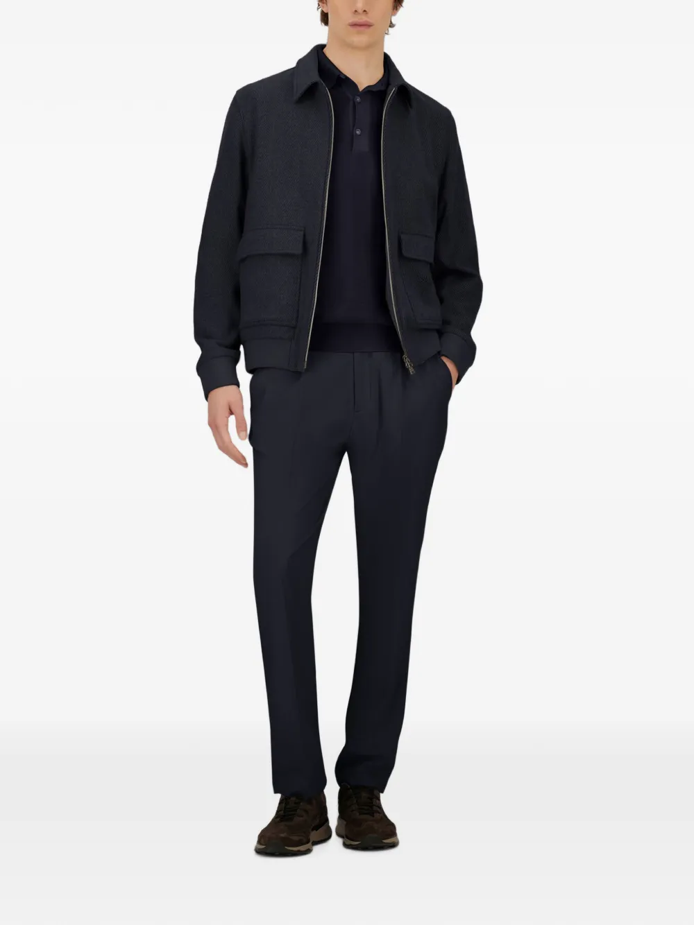 Herno Geplooide waterafstotende broek Blauw