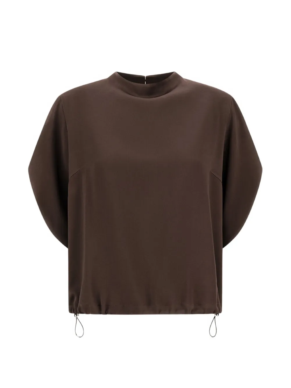 Herno drawstring three-quarter sleeves blouse - Marrone