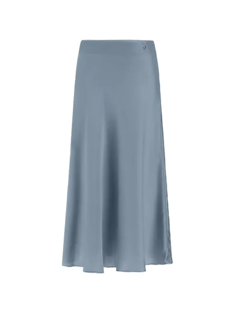 Herno satin-finish logo-plaque midi skirt