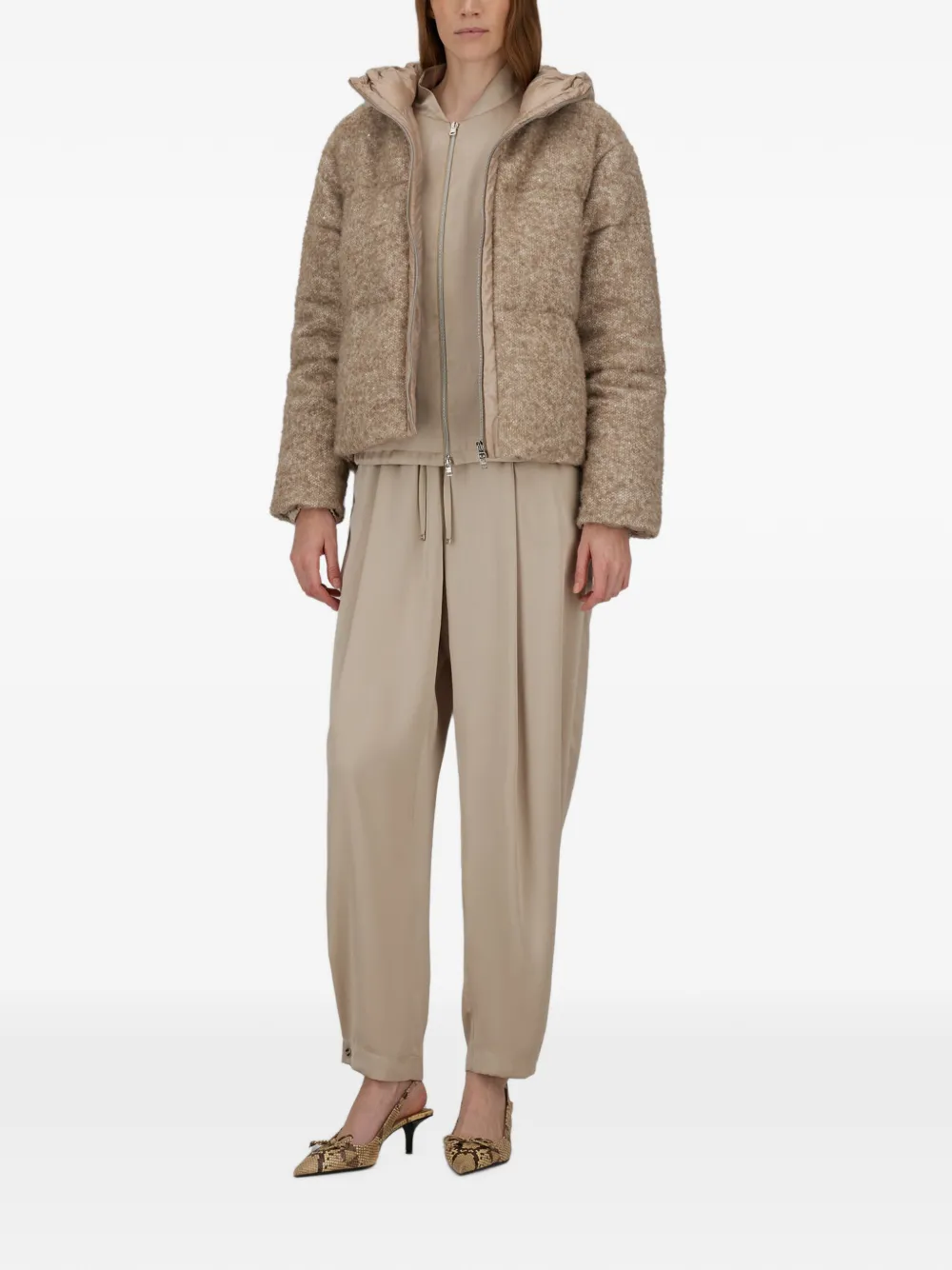Herno Jack met bloemenprint Beige