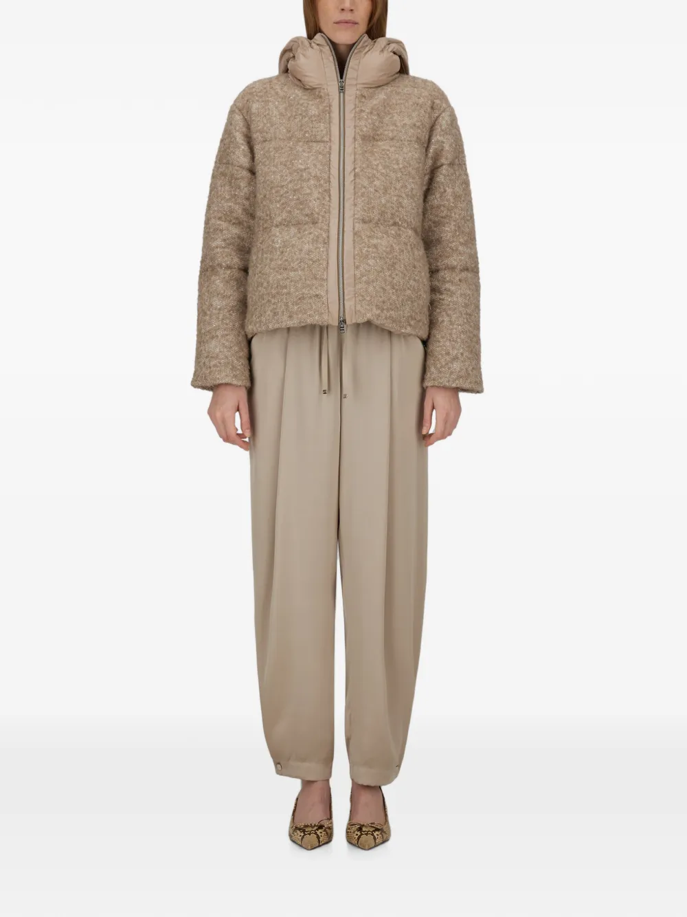 Herno Jack met bloemenprint Beige