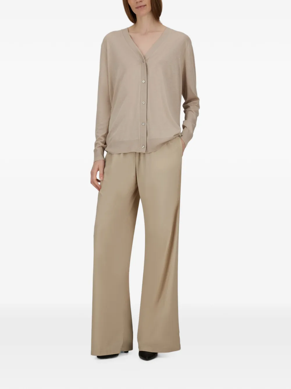 Herno Broek met elastische taille Beige