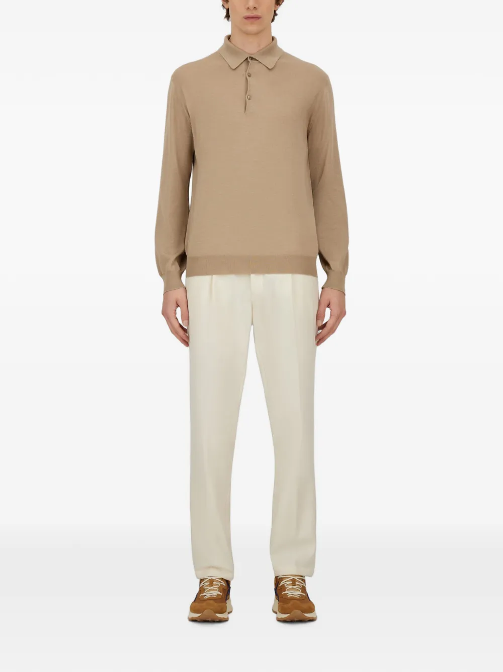 Herno Poloshirt met lange mouwen Beige