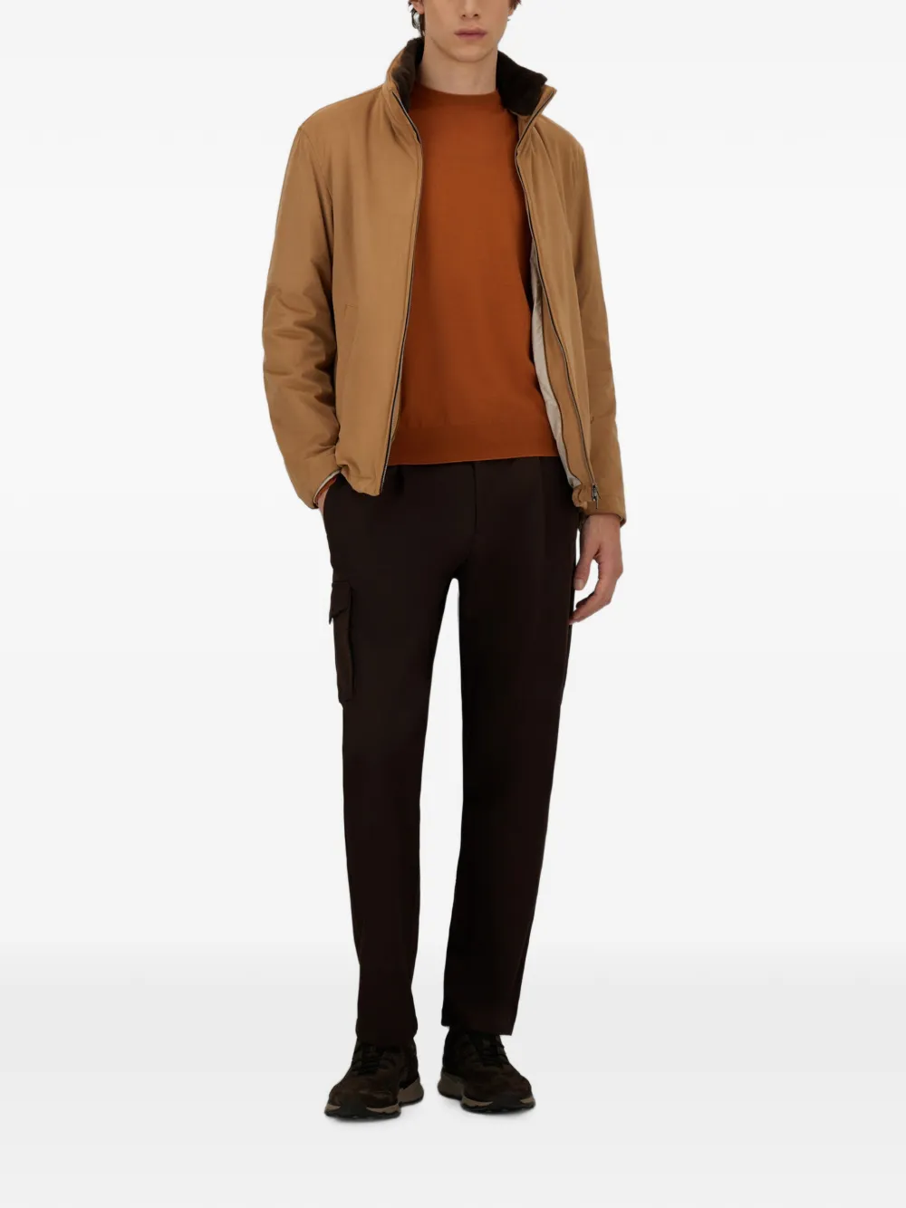 Herno Straight broek met trekkoord Bruin