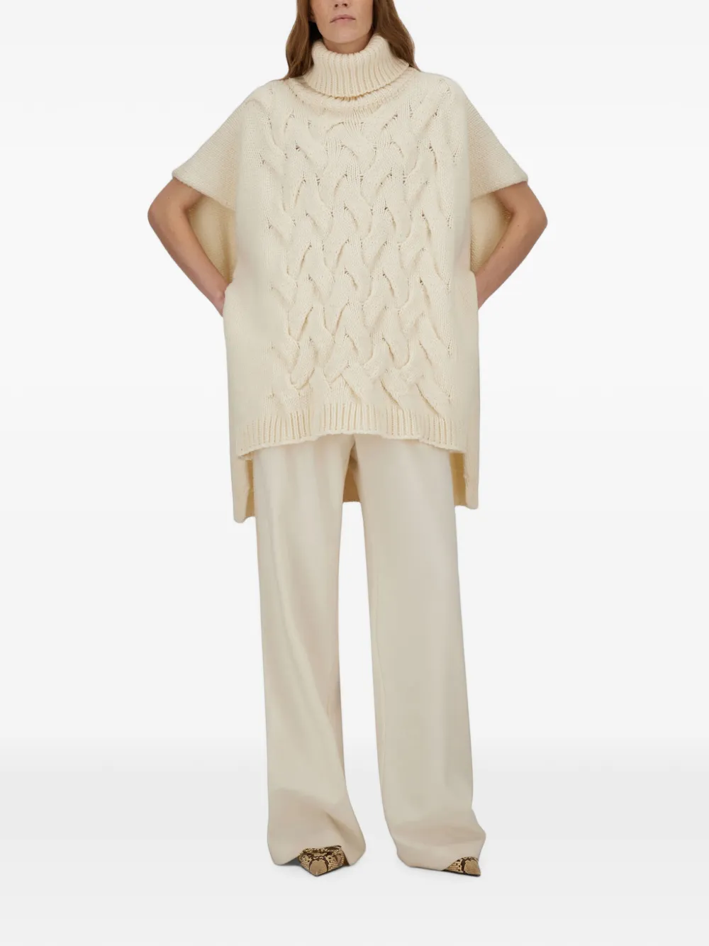 Herno Resort broek met trekkoordtaille en wijde pijpen Beige