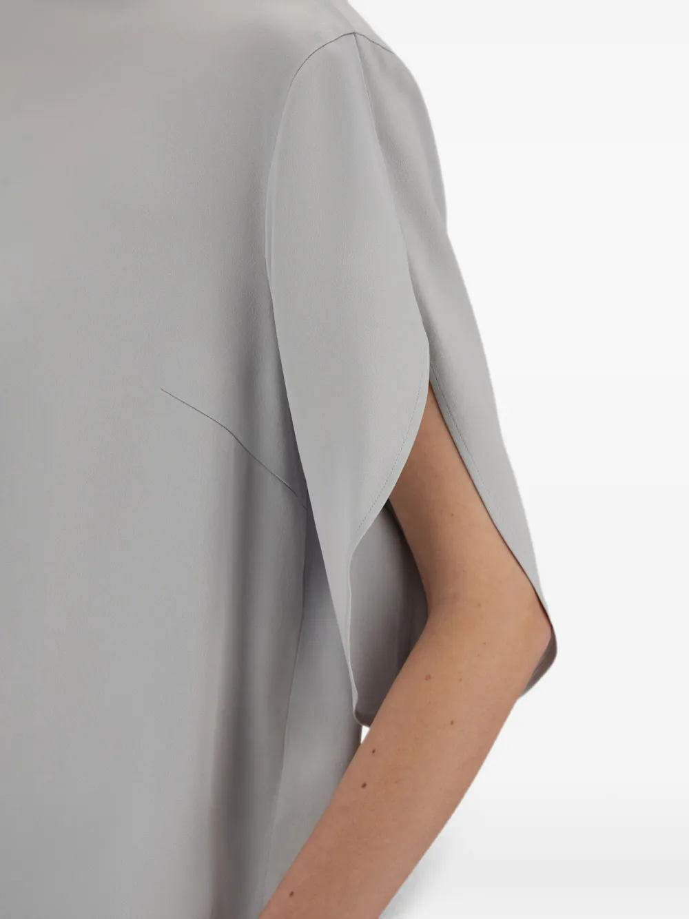 Herno Resort blouse met satijnen afwerking Grijs