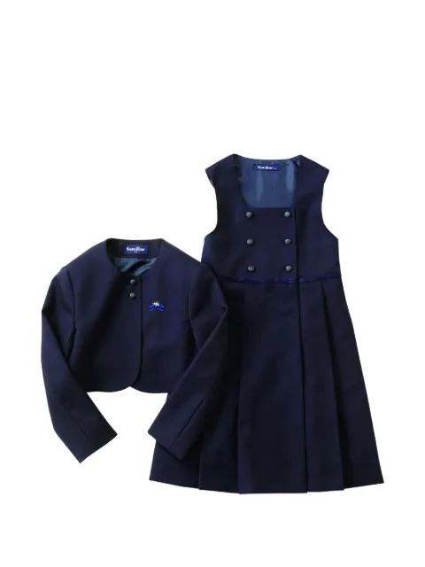 familiar double-breasted wool jacket and dress set