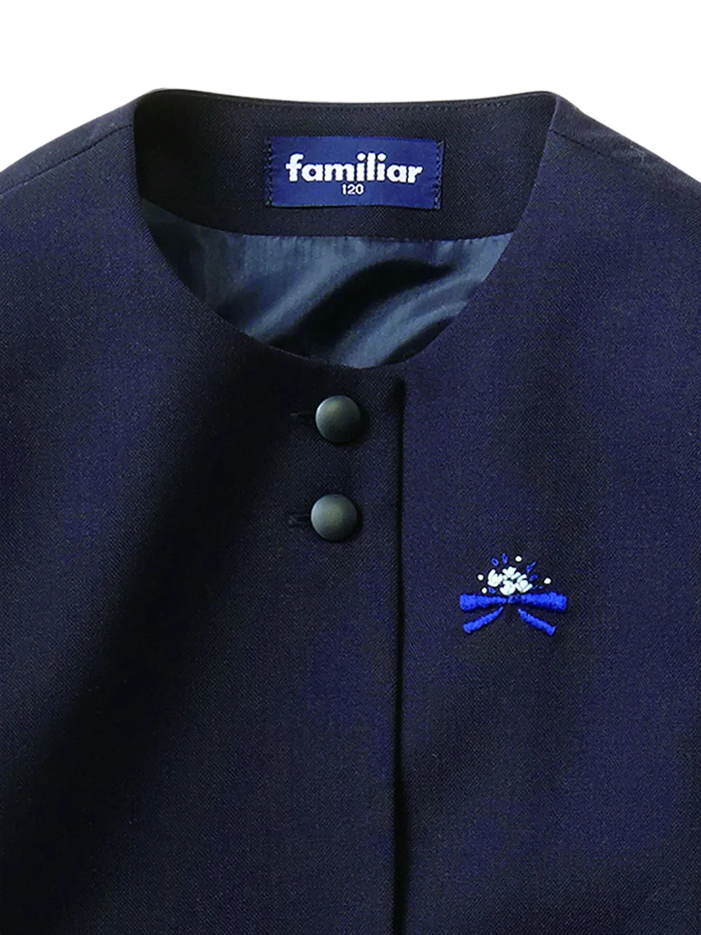familiar Wollen jurk en jack met dubbele rij knopen Blauw