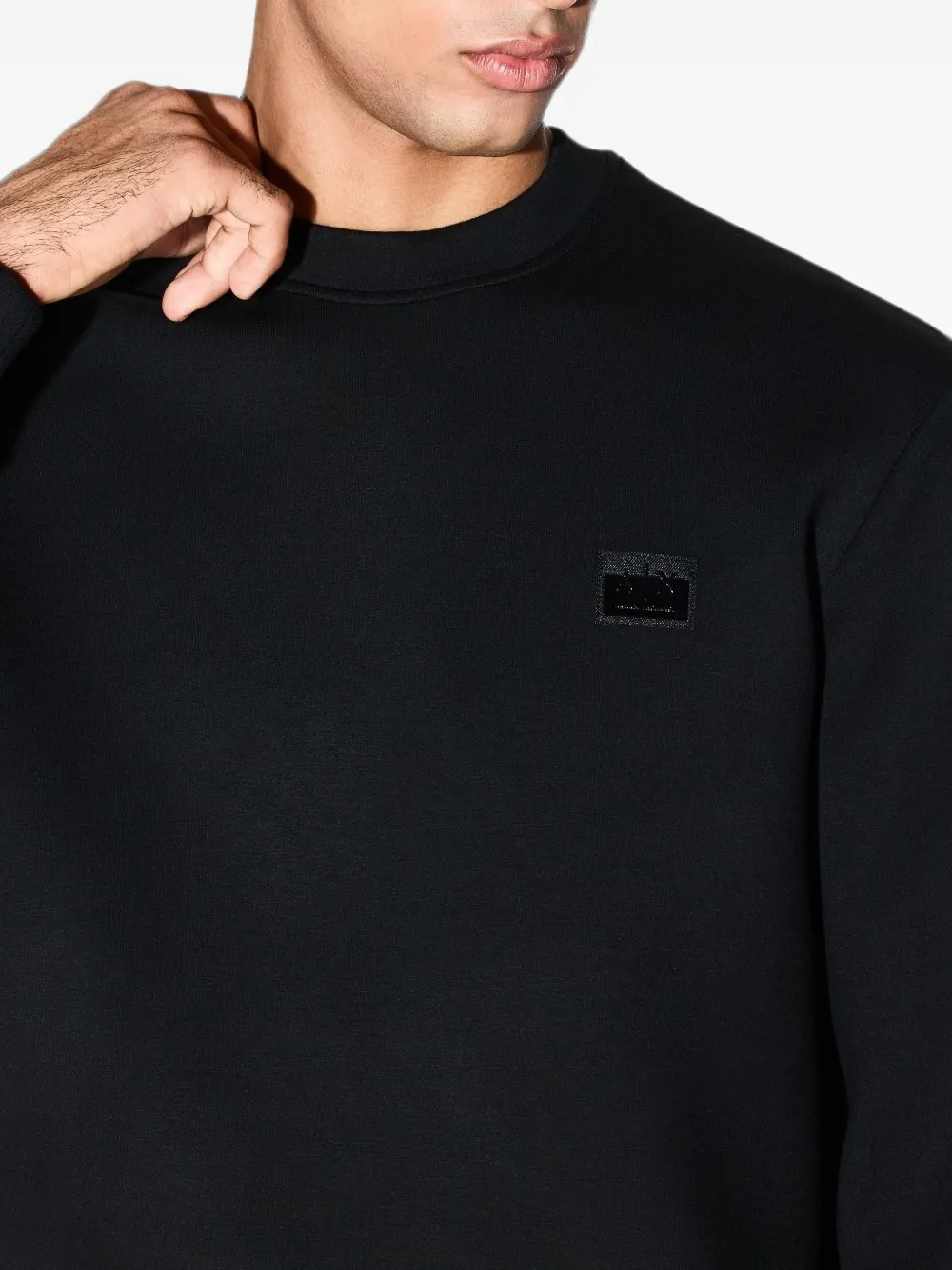Armani Exchange Sweater met logopatch Zwart