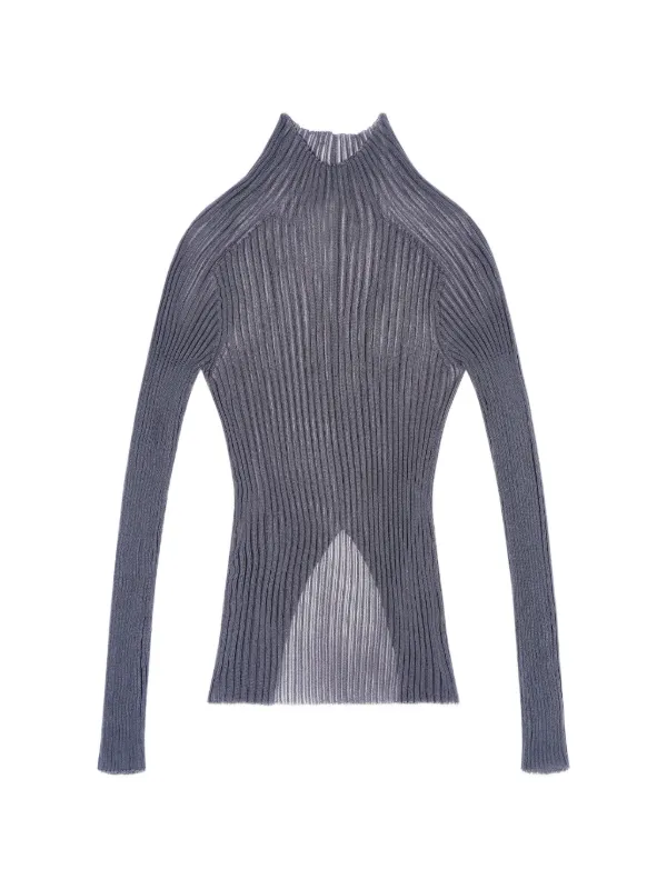 Giorgio Armani Ribbed-knit Sweater in Grey