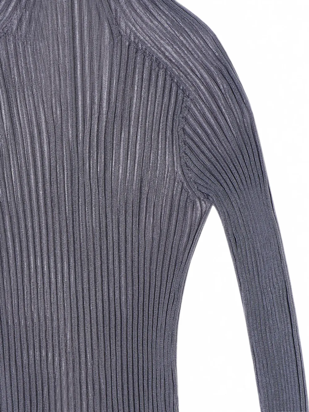 Giorgio Armani Ribbed-knit Sweater in Grey, view 2