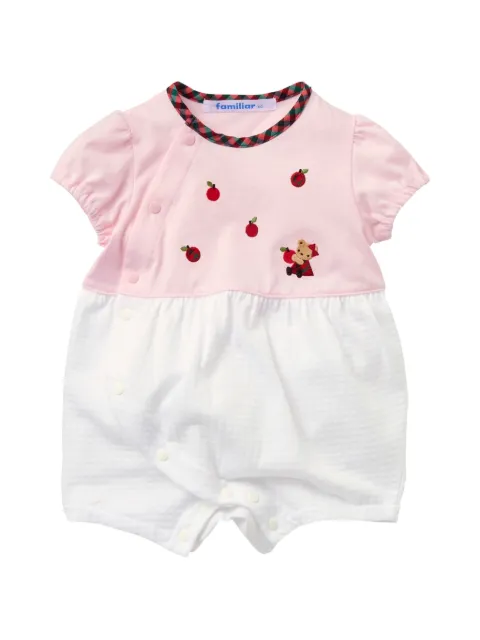 familiar embroidered gingham-trim shorties