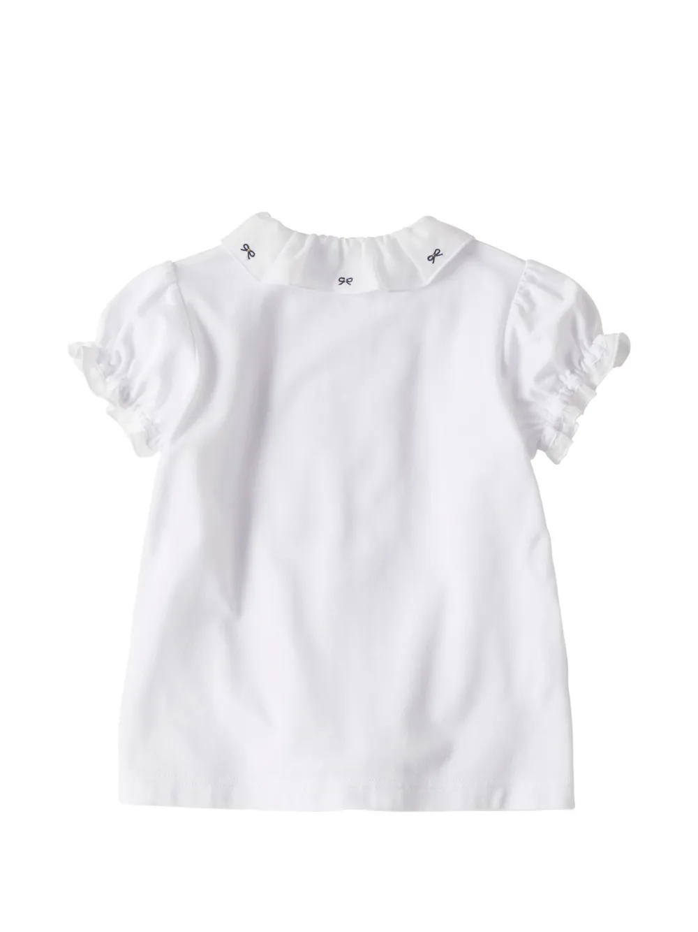 familiar Shirt met geborduurde strik en ruches Wit