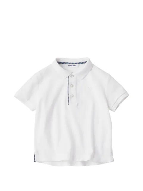 familiar check-trim polo shirt