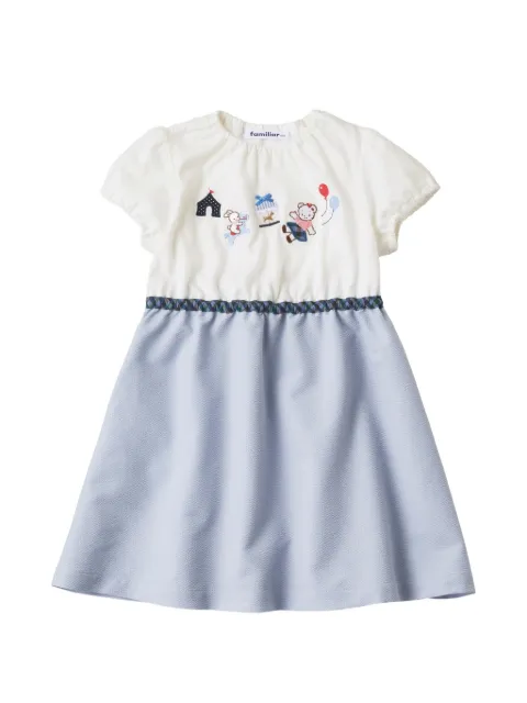 familiar embroidered panelled dress