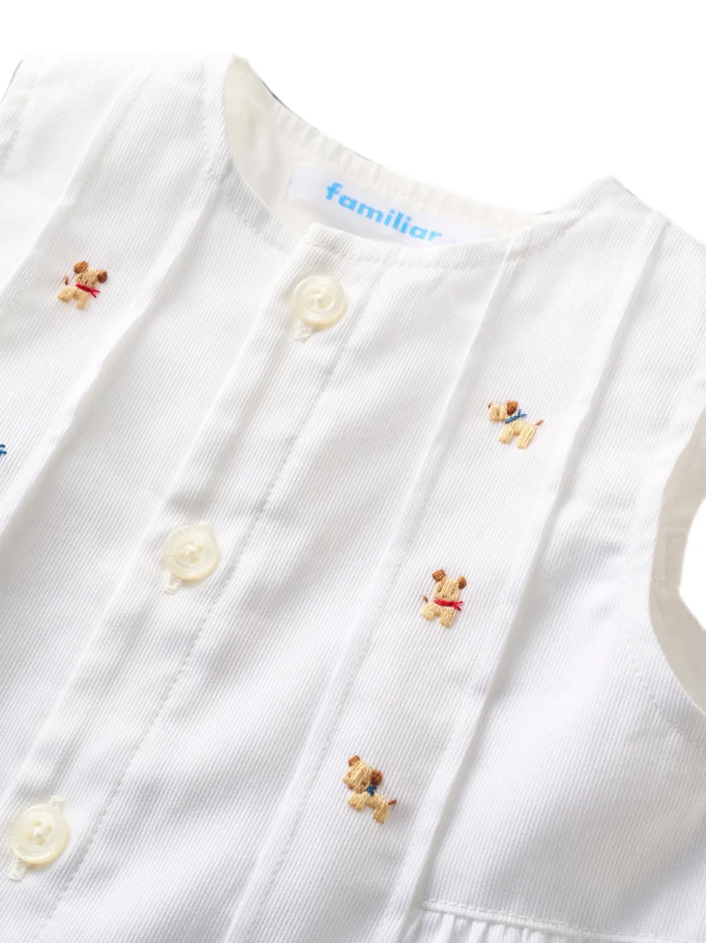 familiar Romper met geborduurd spelddetail Wit