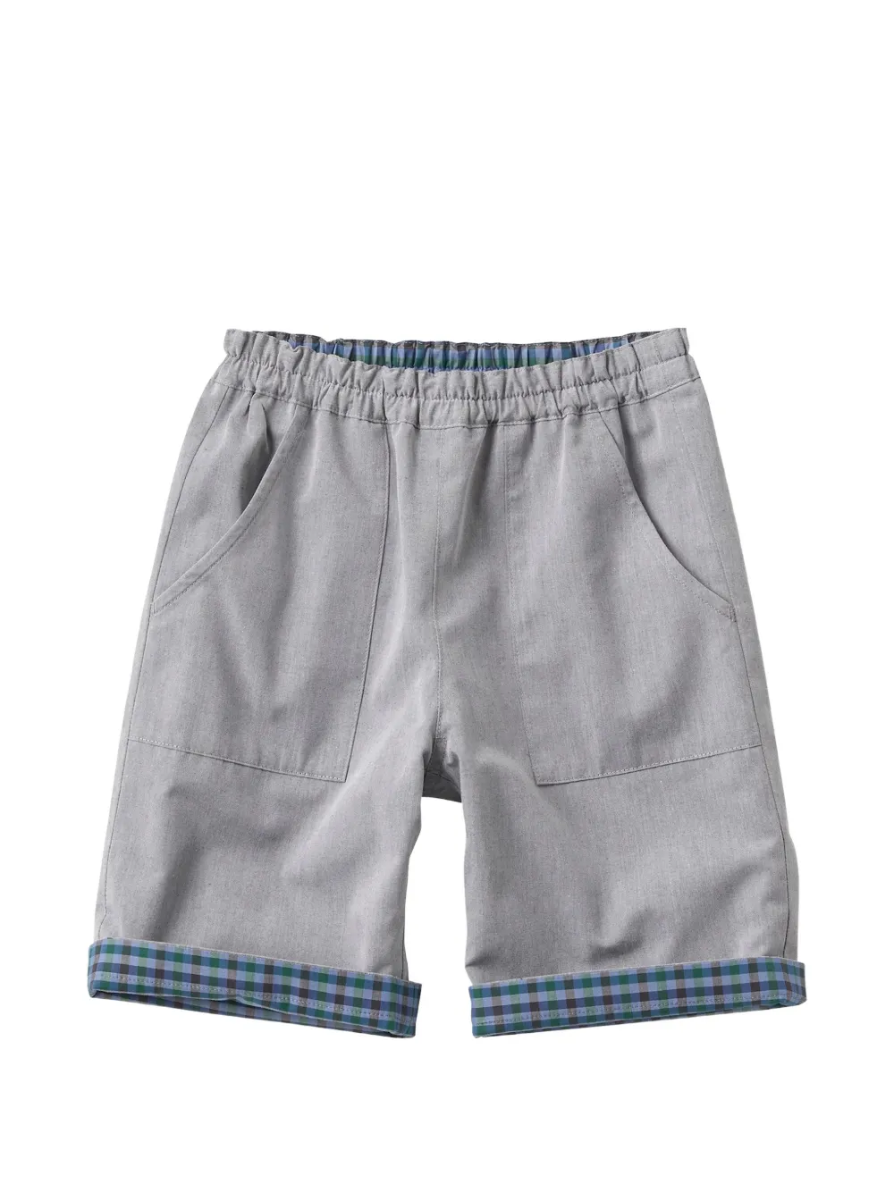 familiar Omkeerbare broek met geruite afwerking Grijs
