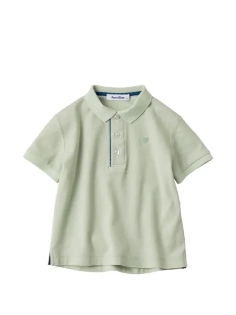 familiar logo-embroidered short-sleeve polo shirt