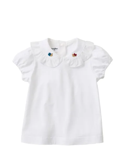 familiar ruffled embroidered T-shirt