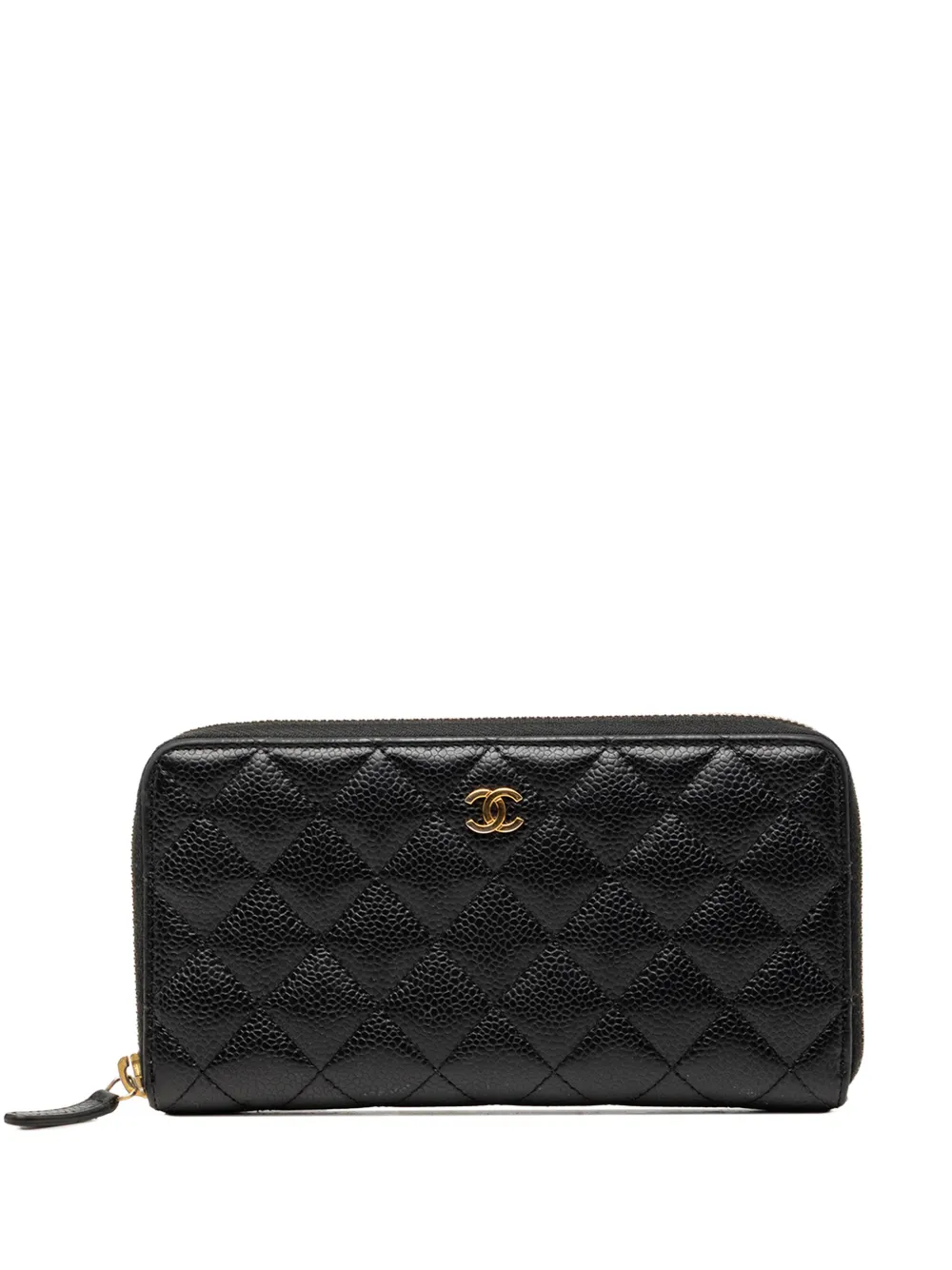 CHANEL Pre-Owned Portafoglio CC in pelle Caviar trapuntata con zip 2017-2018 - Nero