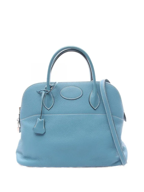 Hermès Pre-owned 2006 Clemence Bolide 35 Satchel in Blue