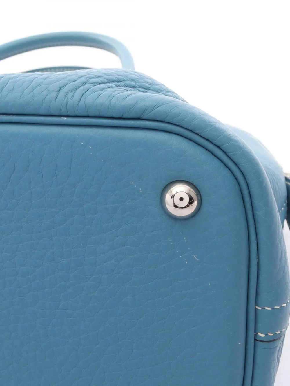 Hermès Pre-owned 2006 Clemence Bolide 35 Satchel in Blue, view 2
