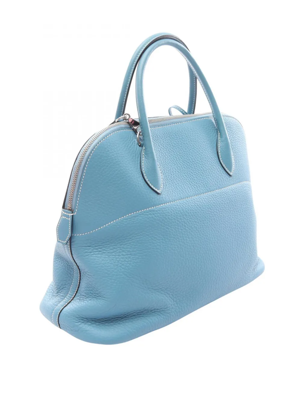 Hermès Pre-owned 2006 Clemence Bolide 35 Satchel in Blue, view 3