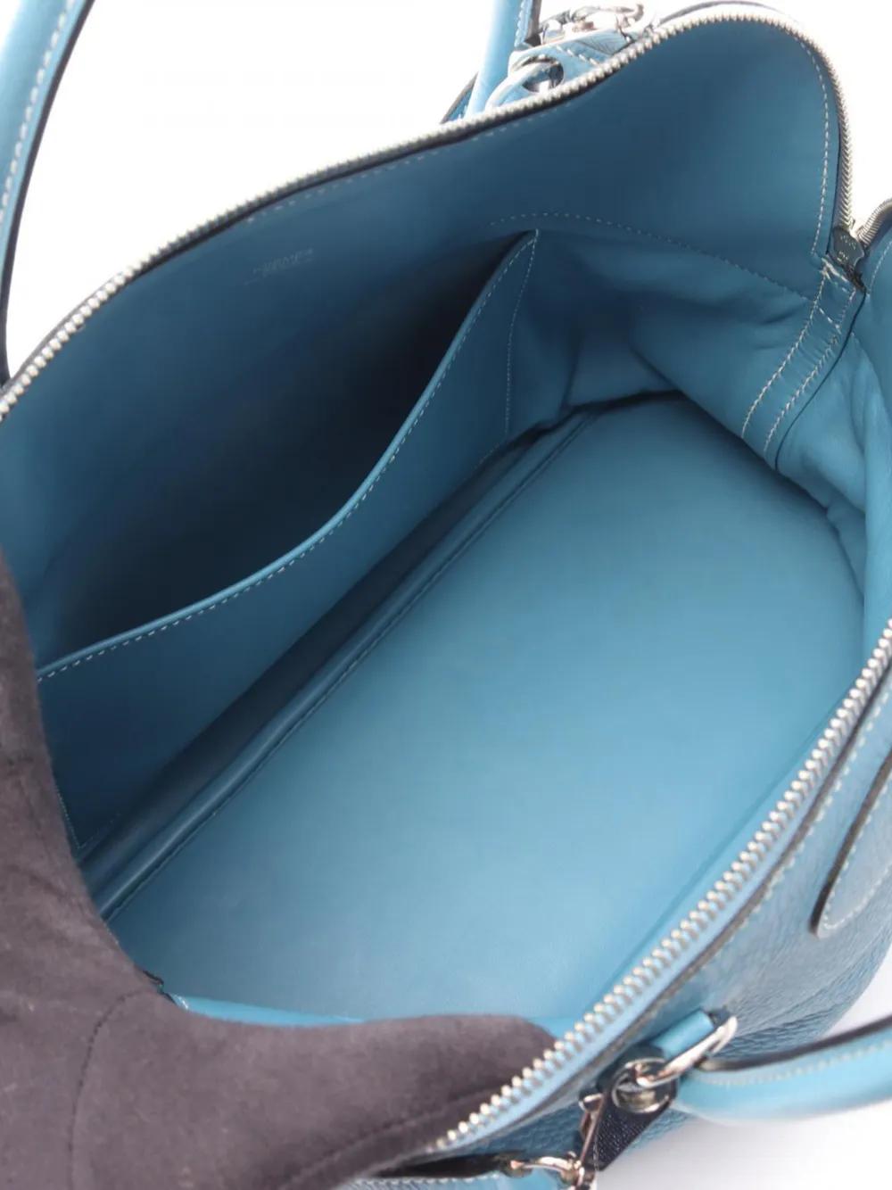 Hermès Pre-owned 2006 Clemence Bolide 35 Satchel in Blue, view 4