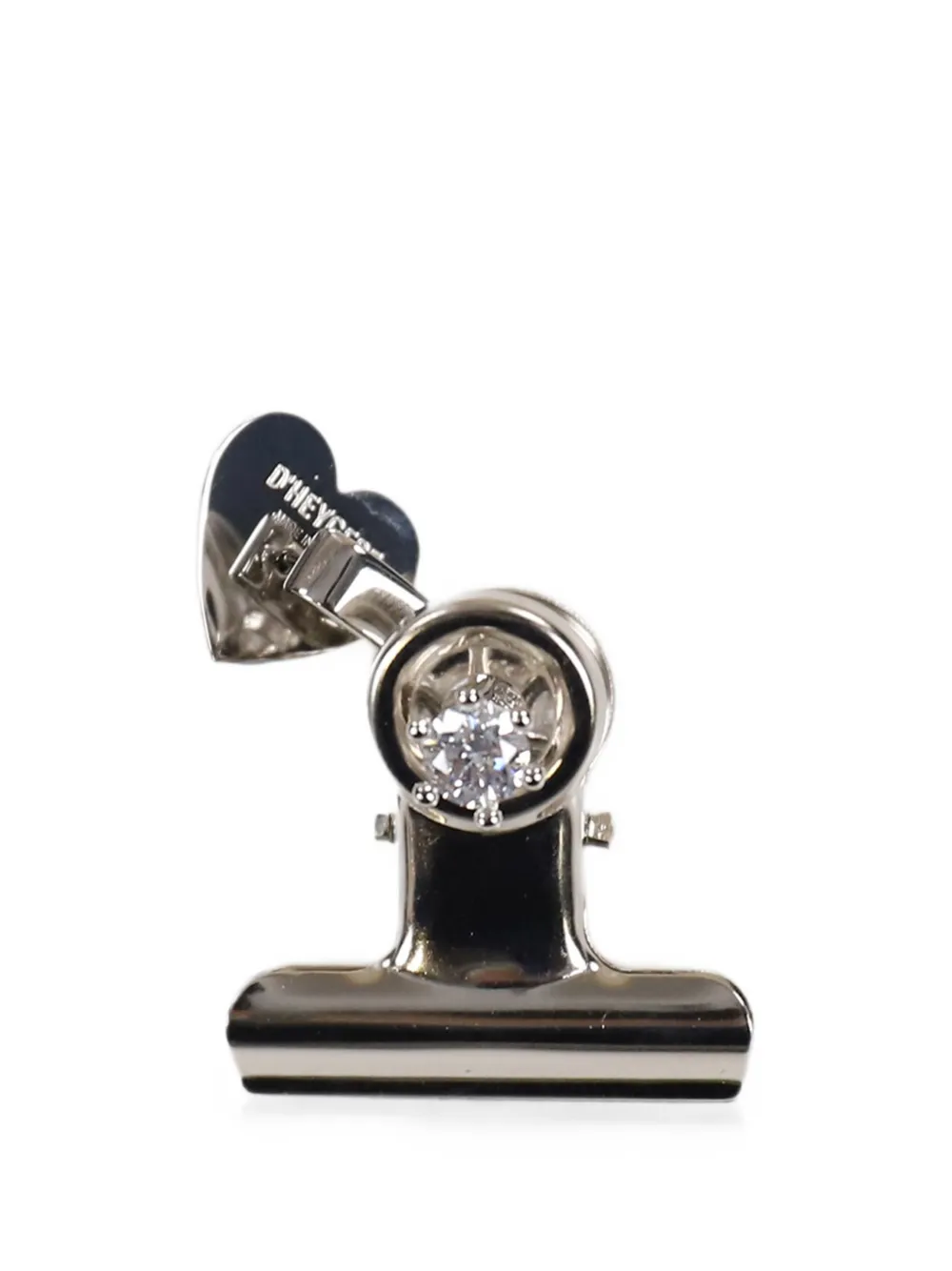d'heygere binder-clip crystal-embellished earrings - Argento