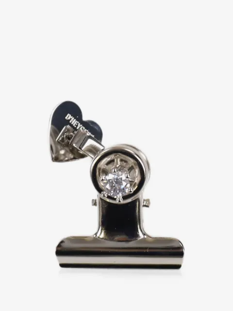 d'heygere boucles d'oreilles à motif de pince à documents et ornements en cristal
