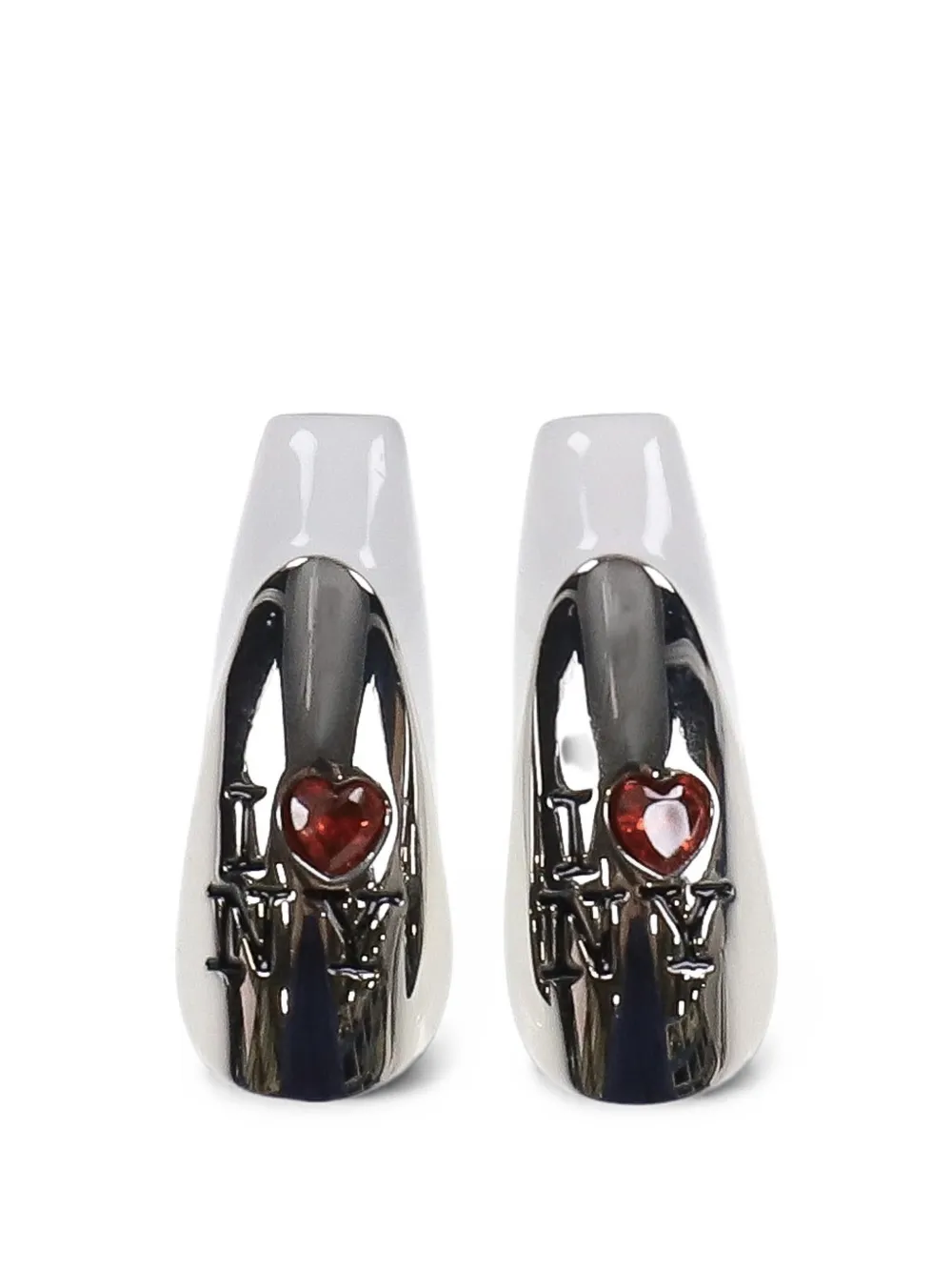 d'heygere I Love NY Ohrringe in Nagelform - Silber