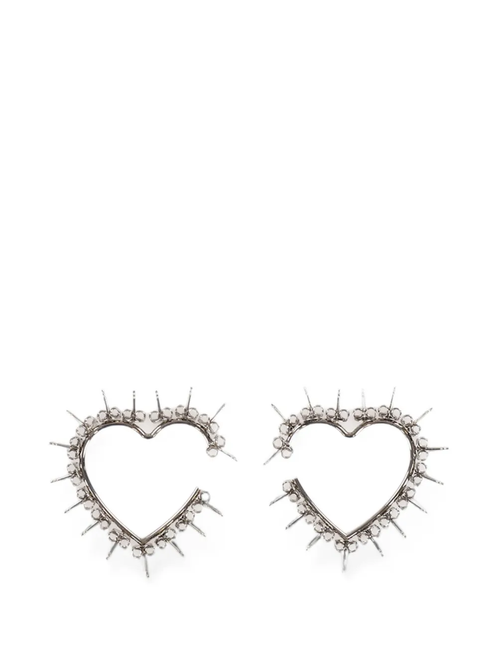 D'heygere Heart-shaped Stud Earrings In Silver
