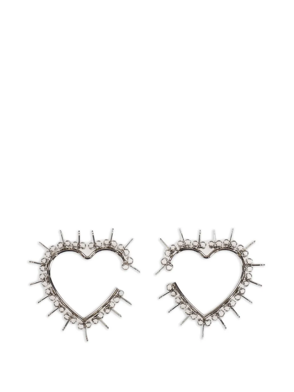 d'heygere heart-shaped stud earrings - Argento