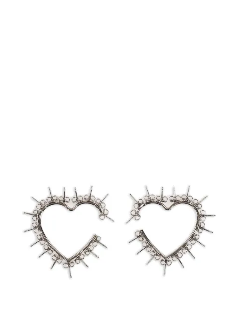 d'heygere heart-shaped stud earrings