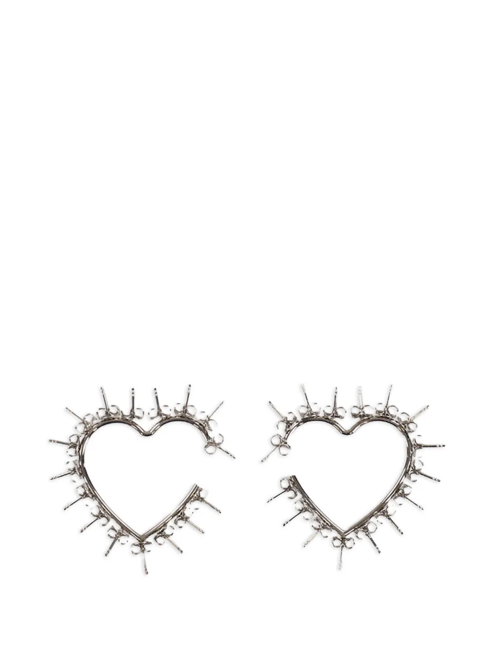 d'heygere heart-shaped stud earrings - Argento