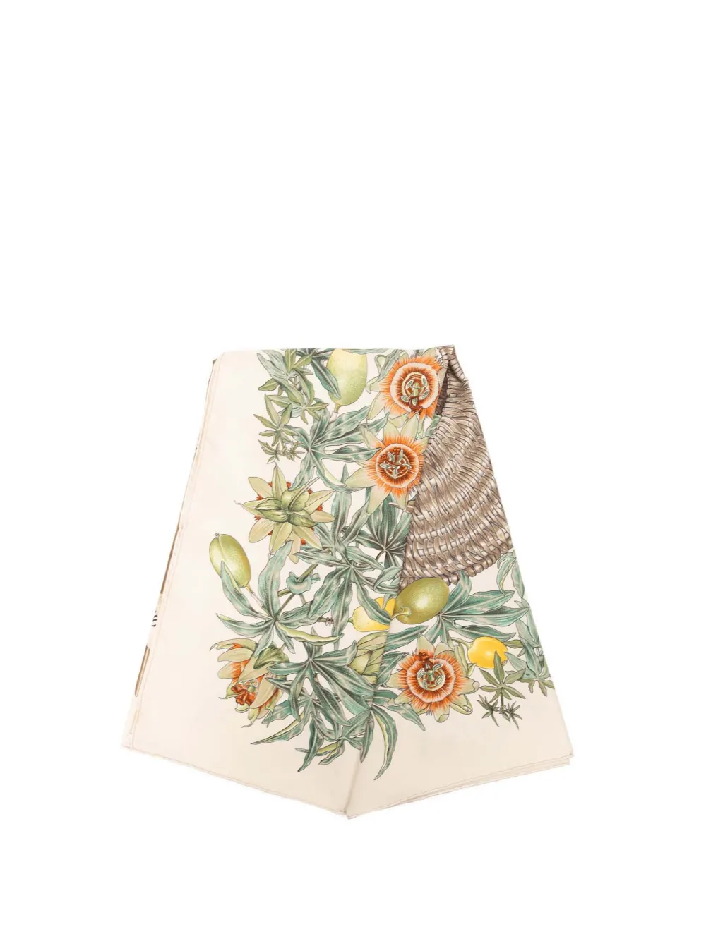 Hermès Pre-Owned Foulard Passiflores 90 in seta 2000-2026 - Bianco