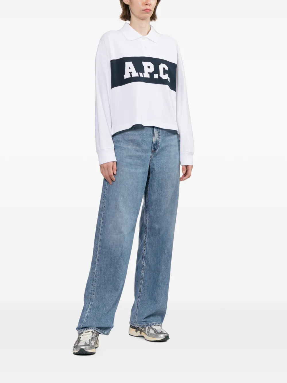 A.P.C. Poloshirt met geborduurd logo Wit