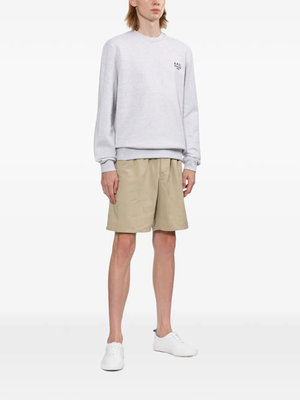 A.P.C. Sweater met geborduurd logo Grijs