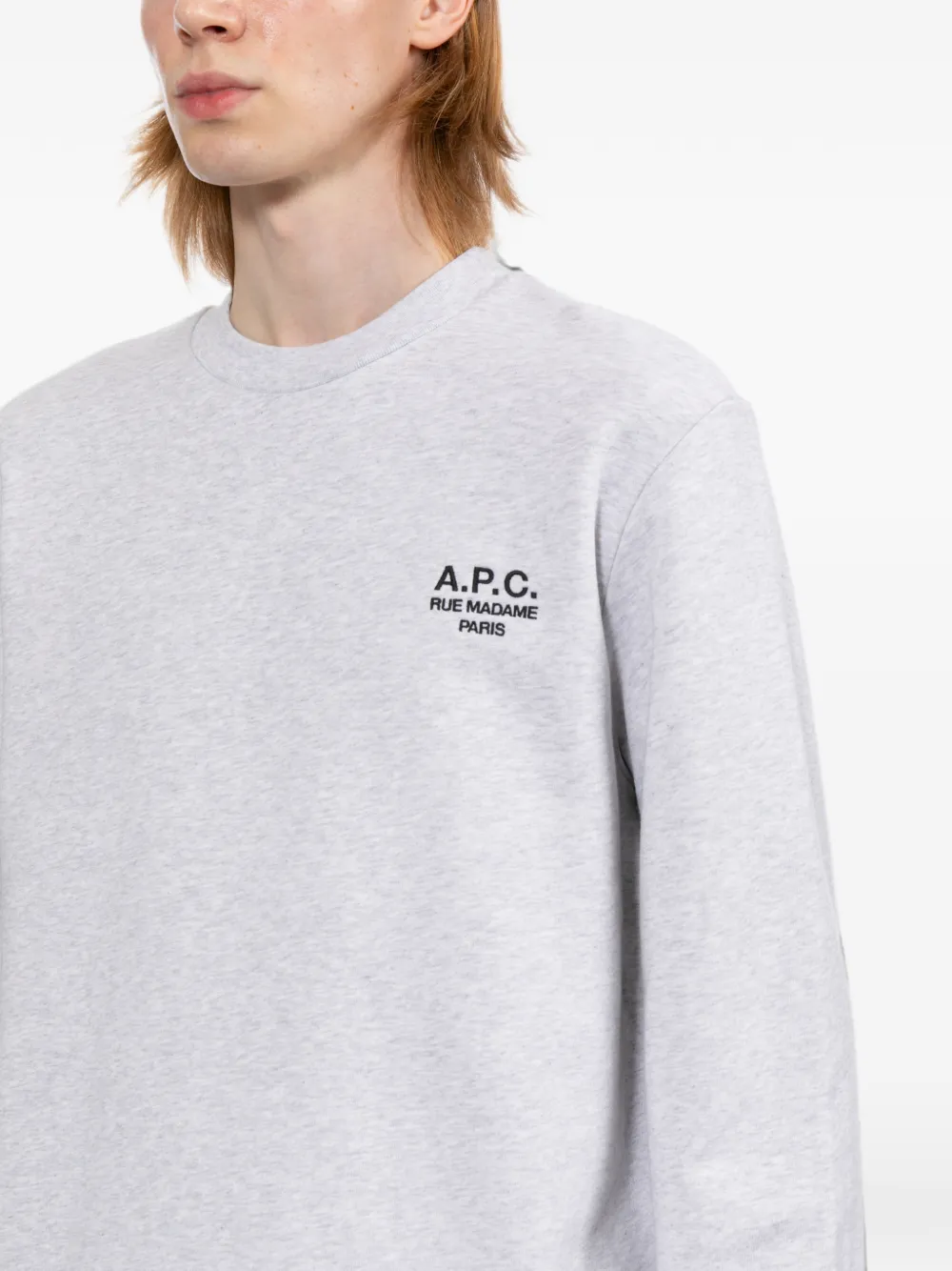 A.P.C. Sweater met geborduurd logo Grijs