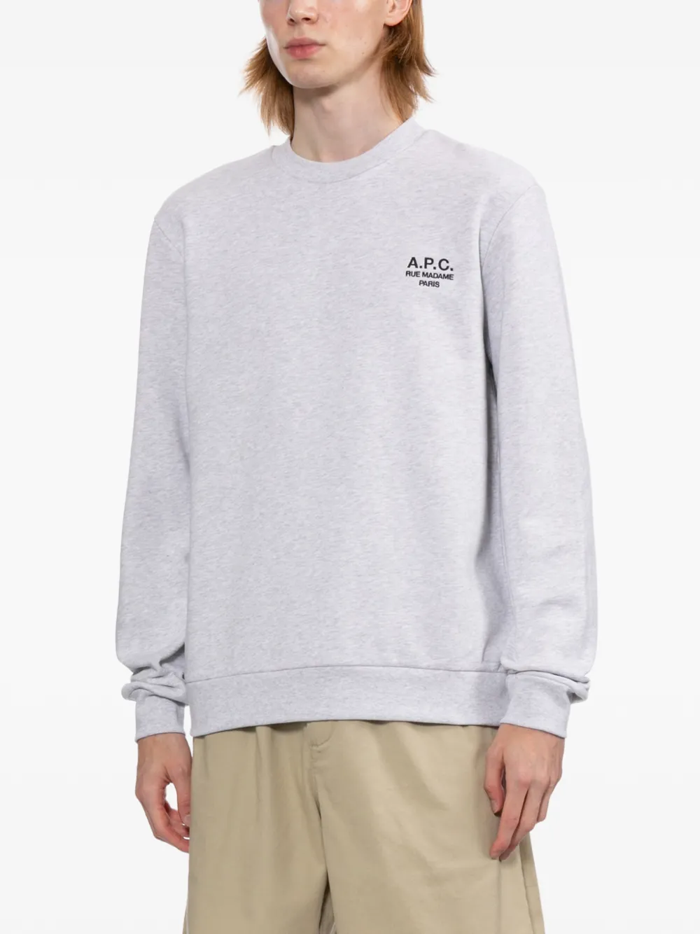 A.P.C. Sweater met geborduurd logo Grijs