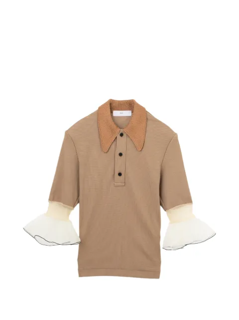 Toga ruffle-cuff polo top